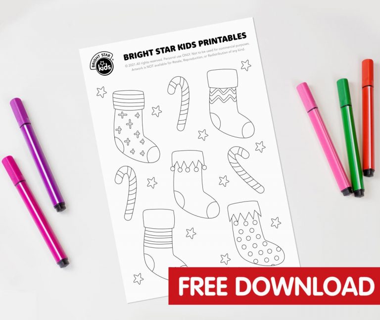 Free Christmas Card Colouring in Printable - Bright Star Kids