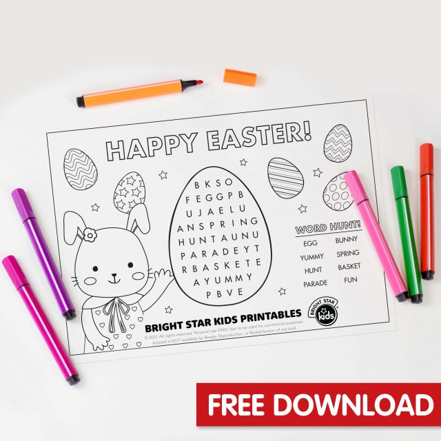 Easter Basket Printable - Bright Star Kids