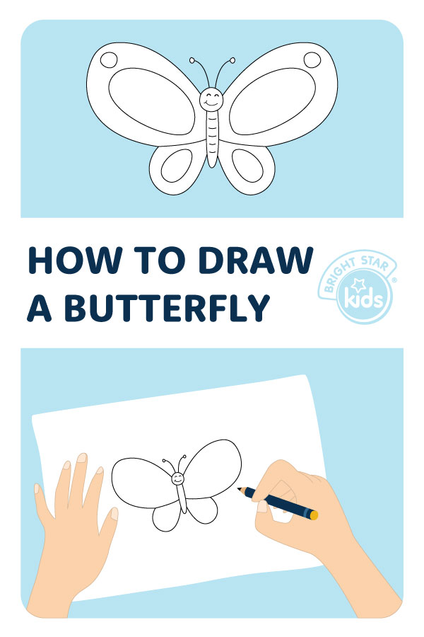 How to draw a butterfly step by step easy and fast - Craft-Mart